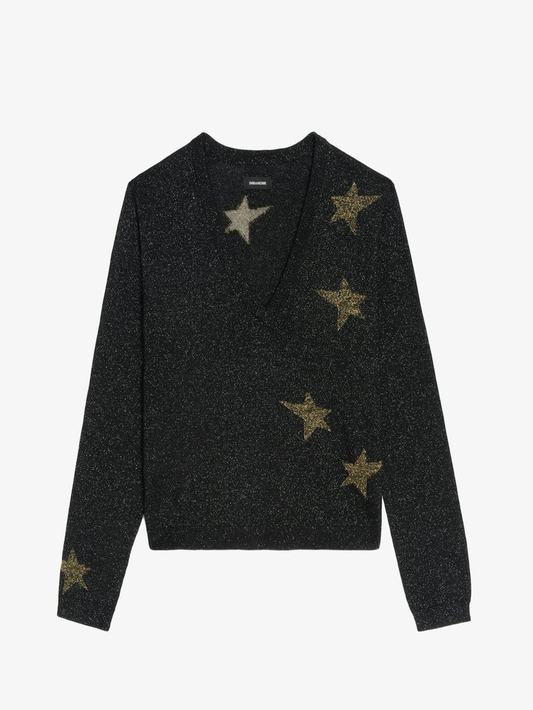 From the brand Zadig & Voltaire Women's Rivy We Stars Jumper in Black - abigail fashion