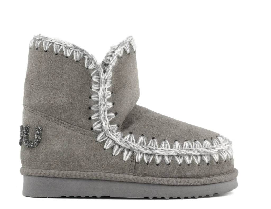 Mou Eskimo 18 ankle boots with glitter logo New Grey Bach&Co