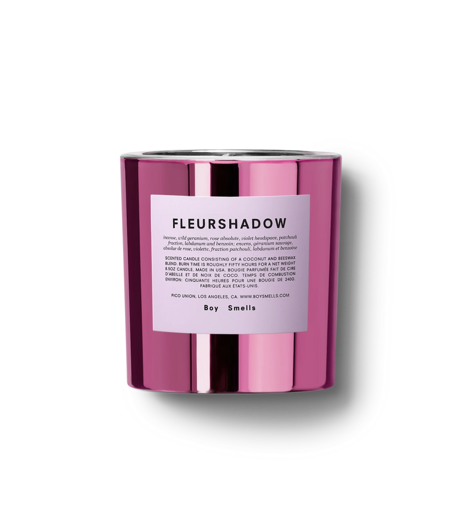 Boysmells Fleurshadow Candle Incense, Wild Geranium, Rose Absolute, Violet Headspace, Patchouli, Fraction, Labdanum And Benzoin Bach&Co