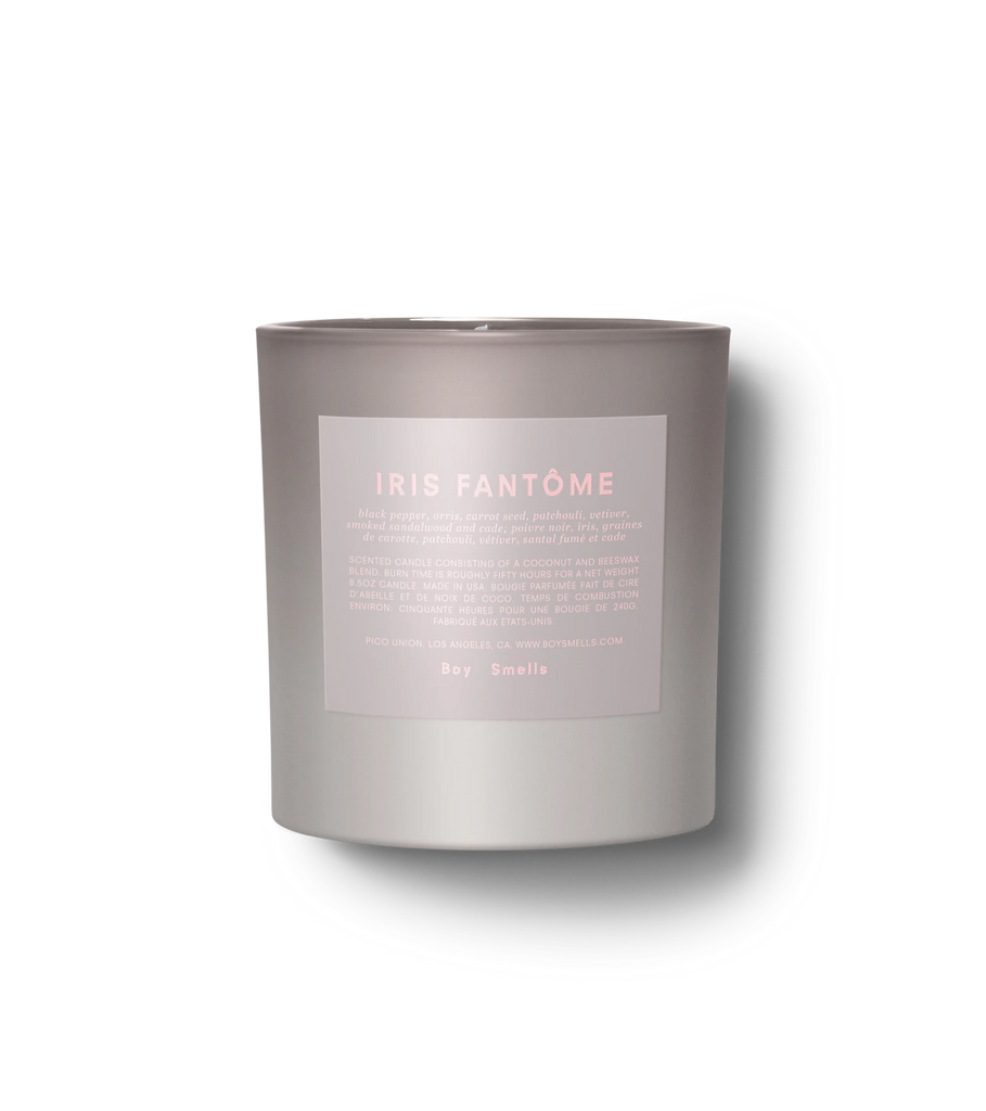 Boysmells Iris Fantome Candle Black Pepper, Orris, Carrot Seed, Patchouli, Vetiver, Smoked Sandalwood And Cade Bach&Co