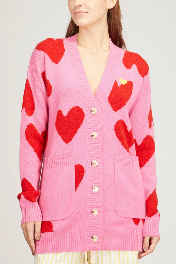 Kerri Rosenthal Poppy'S Cardi Imperfect Heart Pop Pink Bach&Co