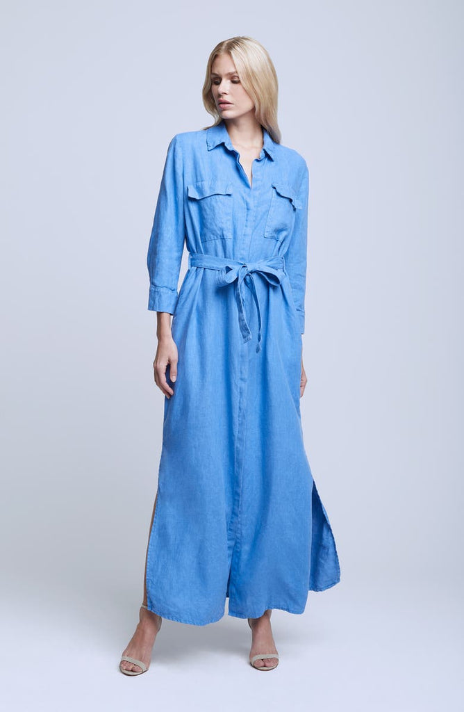 L'agence Cameron Long Shirt Dress Light Harbor Blue Bach&Co 12