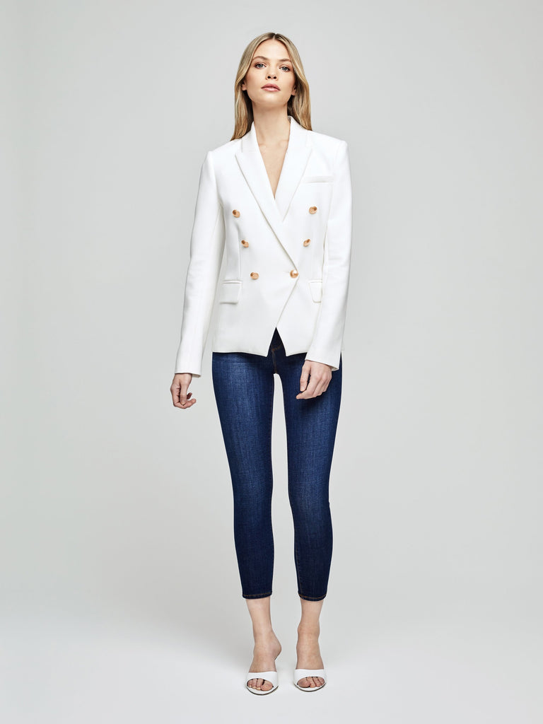 L'agence Kenzie Double Breasted Blazer Ivory Bach&Co 07