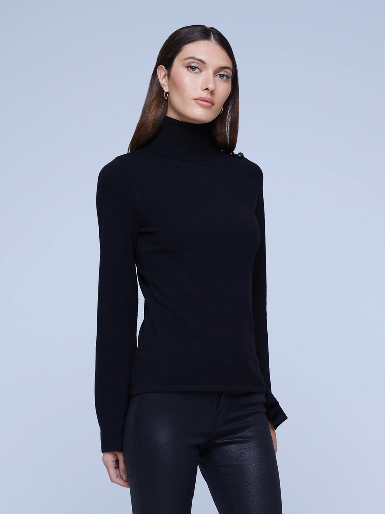 L'agence Kris Bell Sleeve Turtleneck Sweater Black Bach&Co