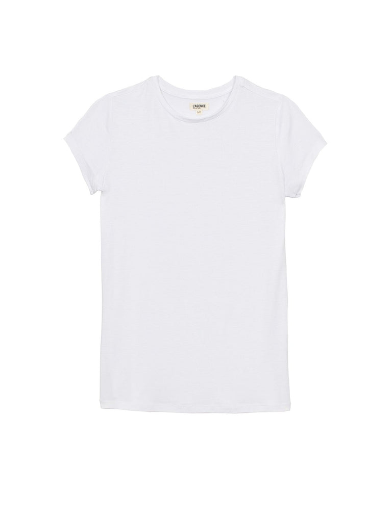 L'agence Ressi Crew Neck Short Sleeve Top White Bach&Co
