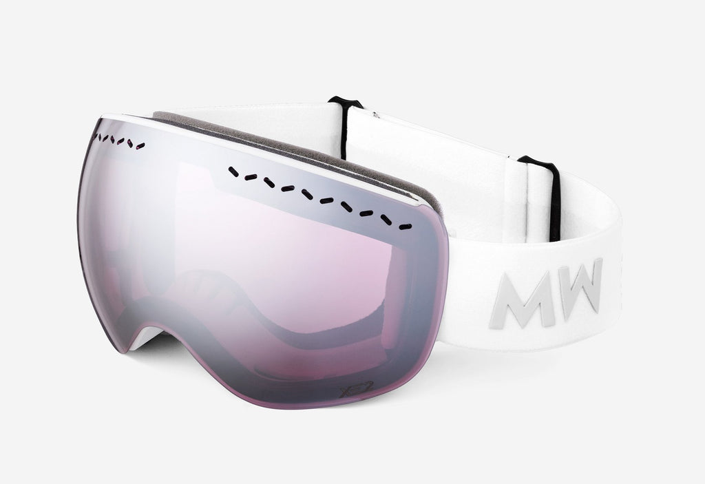 MessyWeekend Float II XE2 Silver - White Goggles Silver With Grey Frame White Strap White Logo Bach&Co