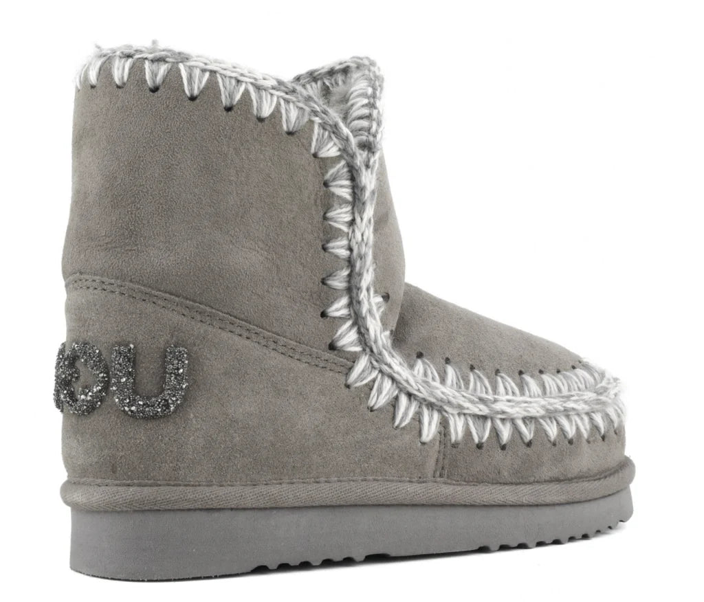 Mou Eskimo 18 ankle boots with glitter logo New Grey Bach&Co