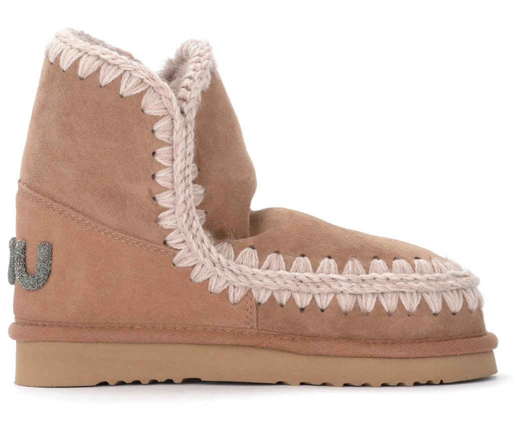 Mou Eskimo 18 ankle boots with glitter logo Pink Brown Bach&Co