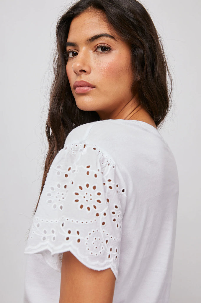 Rails Georgia Cotton Jersey With Eyelet Embroidered White Bach&Co