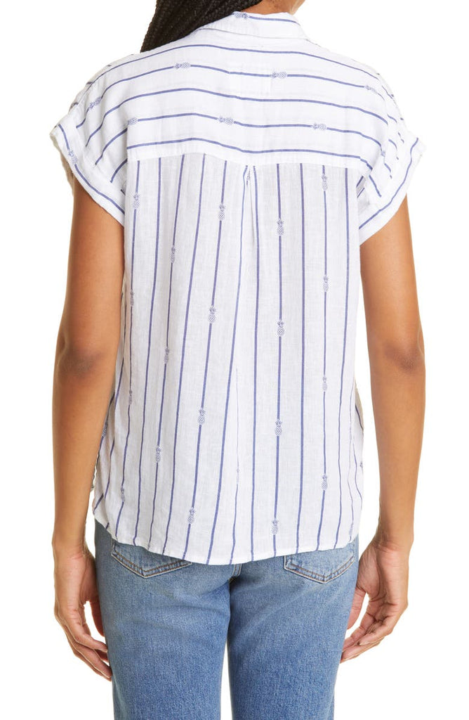 Rails Whitney Short Sleeve Buttondown Shirt Pineap Stripe Bach&Co